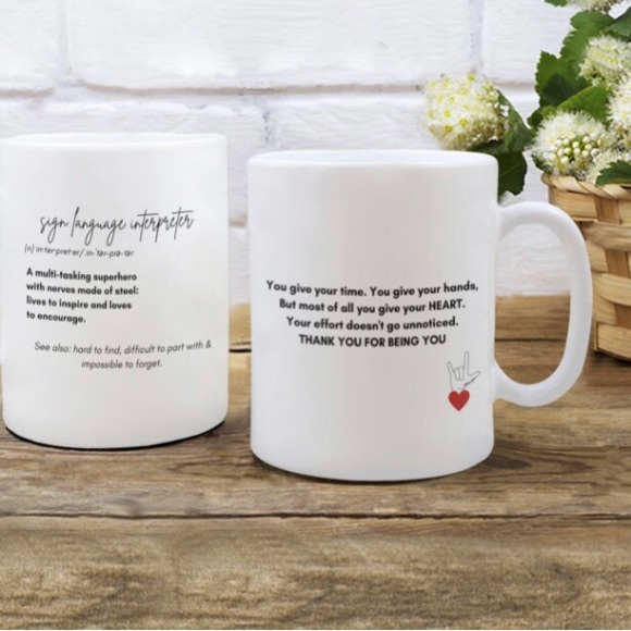 Sign Language Interpreter Gift - Mug for ASL Interpreter Appreciaton - Picture 2 of 5